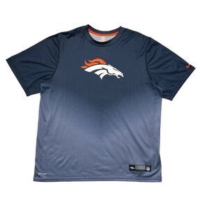 Nike Dri-Fit‎ Tee Men's Size XL Blue NFL Team Denver Broncos Sideline T-Shrit